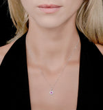 0.33ct Amethyst And Diamond Stellato Necklace In 9k White Gold