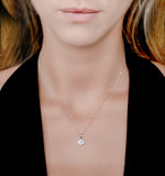 0.38ct Aquamarine And Diamond Stellato Necklace In 9k White Gold