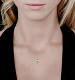 0.14ct Emerald And Diamond Stellato Necklace In 9k White Gold