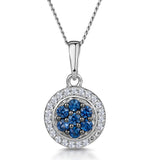 0.21ct Sapphire And Diamond Stellato Necklace In 9k White Gold