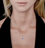 0.21ct Sapphire And Diamond Stellato Necklace In 9k White Gold
