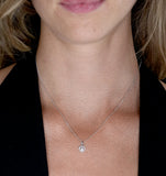 Diamond Heart And Circle Stellato Necklace In 9k White Gold