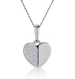 Stellato Heart Diamond Necklace In 9k White Gold