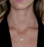 Stellato Heart Diamond Necklace In 9k White Gold