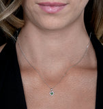 Stellato Emerald And Diamond Heart Necklace In 9k White Gold