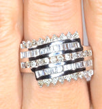 Big Fancy Ring 1.00ct Diamond 9k White Gold