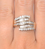 Big Fancy Ring 1.00ct Diamond 9k Yellow Gold