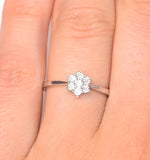 Diamond 0.04ct 9k White Gold Cluster Ring - E5885