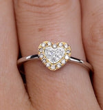 Stellato Collection Halo Diamond Heart Ring 0.16ct In 9k White Gold
