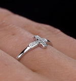 Stellato Collection Diamond Cross Ring 0.03ct In 9k White Gold