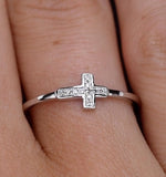 Stellato Collection Diamond Cross Ring 0.03ct In 9k White Gold