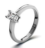 Certified Emerald Cut Platinum Diamond Engagement Ring 0.25ct-g-h/si