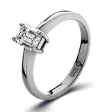 Engagement Ring Certified Emerald Cut Diamond 0.33ct H/si 18k Gold