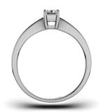 Engagement Ring Certified Emerald Cut Diamond 0.33ct G/vs 18k Gold