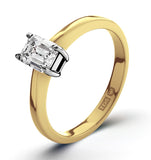 Certified Emerald Cut 18k Gold Diamond Engagement Ring 0.33ct-f-g/vs