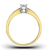 Certified Emerald Cut 18k Gold Diamond Engagement Ring 0.33ct-g-h/si