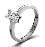 Diamond Engagement Ring Emerald Cut 18k White Gold 0.50ct-f-g/vs