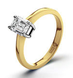 Certified Emerald Cut 18k Gold Diamond Engagement Ring 0.50ct-f-g/vs