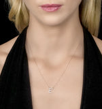 Initial 'e' Necklace Diamond Encrusted Pave Set In 9k Rose Gold