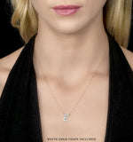 Initial 'e' Necklace Diamond Encrusted Pave Set In 9k White Gold