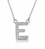 Initial 'e' Necklace Diamond Encrusted Pave Set In 9k White Gold