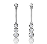 Diamond Drop Earrings 18k White Gold Rubover