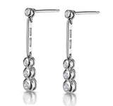 Diamond Drop Earrings 18k White Gold Rubover