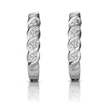 Hoop Earrings 0.07ct Diamond 9k White Gold