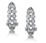 0.23ct Diamond Studded Rub Over Earrings In 9k White Gold
