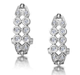0.23ct Diamond Studded Rub Over Earrings In 9k White Gold