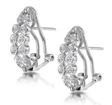 0.23ct Diamond Studded Rub Over Earrings In 9k White Gold