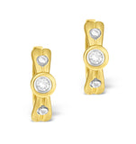 9k Gold Diamond Rubover Earrings