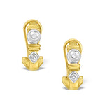 9k Two Tone Diamond Huggy Earrings