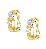 9k Two Tone Diamond Huggy Earrings
