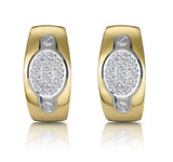 1/4 Carat Diamond Pave Inlay Design Earrings In 9k Gold