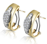 1/4 Carat Diamond Pave Inlay Design Earrings In 9k Gold