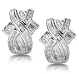 1.15ct Diamond Baguette Earrings In 9k White Gold