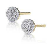 Cluster Earrings 0.25ct Diamond 9k Yellow Gold