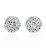 Cluster Earrings 0.25ct Diamond 9k White Gold