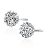 Cluster Earrings 0.25ct Diamond 9k White Gold