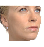 Amethyst 0.57ct And Diamond 9k White Gold Earrings