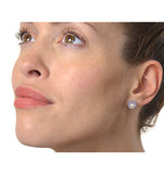 Tanzanite And Pearl 9k White Gold Earrings