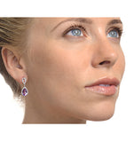 Amethyst 2.47ct And Diamond 9k White Gold Earrings