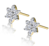 Cluster Earrings 0.30ct Diamond 9k Yellow Gold