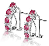 Ruby 1.30ct And Diamond 9k White Gold Earrings