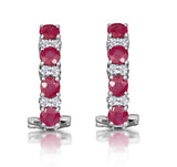 Ruby 1.30ct And Diamond 9k White Gold Earrings
