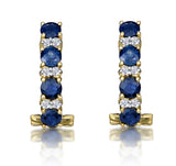 Sapphire 1.45ct And Diamond 9k Yellow Gold Earrings