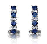 Sapphire 1.45ct And Diamond 9k White Gold Earrings