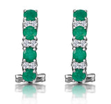Emerald 1.10ct And Diamond 9k White Gold Earrings