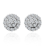 9k White Gold Diamond Cluster Earrings 0.50ct